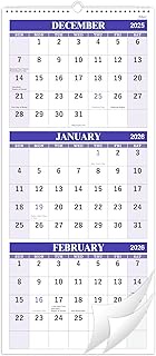 2025 Wall Calendar - 3 Month Wall Calendar Display (Folded in a Month), Dec 2024 - Jan 2026, 11.25" 