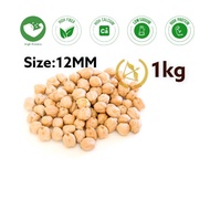 1kg Kacang kuda besar 12MM / Chickpeas  raw/ Chick peas / kacang kuda mentah / Kacang kuda putih Raw