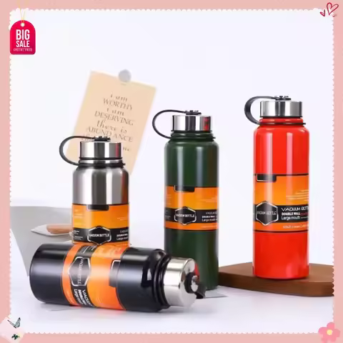 1.5 litre Thermos bottle Outdoor large capacity Stainless steel thermos bottle Portable sports water