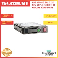 HPE 1TB 6G SAS 7.2K rpm LFF (3.5-inch) SC Midline Hard Drive [652753-B21] For Gen 8, Gen9