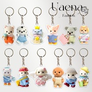 UAENAU Sylvanian Families Doll Keychain, Forest Family Cute Poodle Doll Keyrings, Cartoon Animal Toy