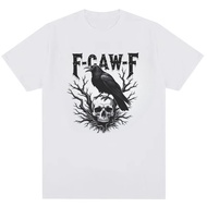 Blackbird Skull F-Caw-F Halloween Men's Fashion Printed Cotton T-shirt Top
