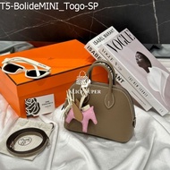 Hm BOLIDE MINI Super [10 COLORS] Size 18cm, Togo leather - High quality genuine leather women's hand