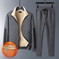 ROMON | Bộ đồ thể thao thường ngày bằng vải nỉ cừu cho nam trung niên và người cao tuổi Romon Áo kho