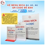 [FAST-Wholesale] A4, A5, A6 mica menu for table - Mica board T-shaped Mica Menu Shelf for QR payment