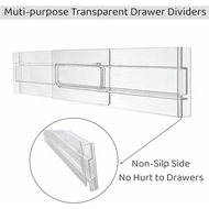 【JJM】-Drawer Dividers Organizers Adjustable 8cm High Expandable From 27.5-52cm Kitchen Drawer Organi