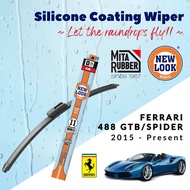 New Look Magic Silicone Coating Wiper Blade Ferrari 488 GTB/Spider 2015-Present (1 Set) + FREE Oil F