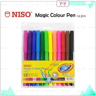 NISO Magic Color Pen 12pcs / Magic Pen / Marker Pen Art Coloring / Drawing Pen / Color Pen / Fibre T