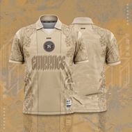 EFS Embrace in Brown Baju Jersey Berkolar Custom Nama Viral Jersey Retro Collar Anime Football Shirt