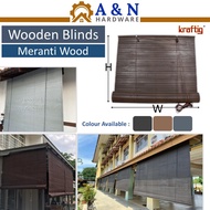 ALL SIZE Bidai Kayu Outdoor Blind Wooden Blinds Woodblind Meranti Wood