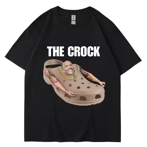 The Crock Dwayne Johnson Funny Meme T Shirt Men Women Joke Humor Summer T-shirt Oversized Casual Cot