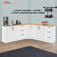 Furniture Art Corner Kitchen Cabinet/ L shape Kitchen Cabinet / Kabinet Dapur / Almari Dapur/ Storag