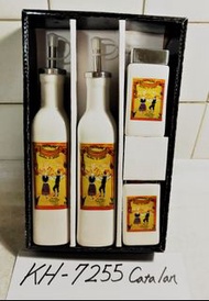 新品下殺 NT$688/@SET €小歐坊[獨家推出]歐洲田園風系列-Catalan 專屬彩圖 陶瓷 O.V.S.P 鹽罐,胡椒罐,油瓶,醋瓶/調味瓶/花器/禮品/餐廚用品 KH-7255 Catal