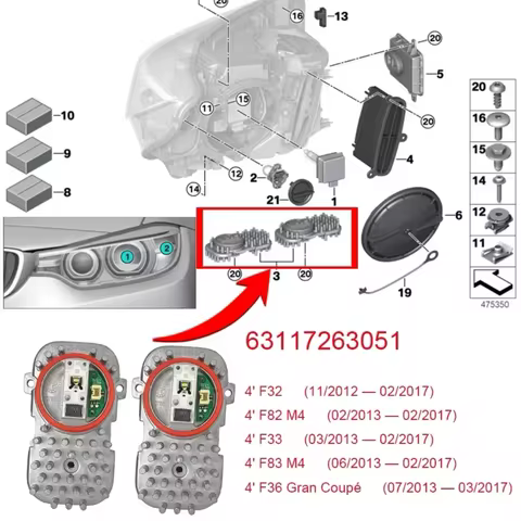 New Bi Xenon White Angel Eye DRL Module 63117263051 For BMW F80 M3 F32 F33 F36 f80 f80 X3 420i 428i