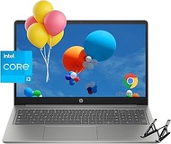 HP Chromebook Plus Laptop Computer - 15.6" FHD Display, Intel Core i3-N305(8-core, Beats i5-1135G7), 8GB LPDDR5, 256GB Storage(128G UFS+128G SD Card), 12H Long Battery, Wi-Fi 6, Chrome OS, with Stand