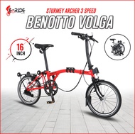 BENOTTO VOLGA 16" TriFold STURMEY ARCHER 3 Speed Chromoly Steel Folding Bike / Basikal Lipat Chrome