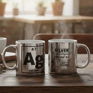 銀元素Ag銀色馬克杯