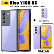 Vivo Y100 5G Acrylic anti drop phone case for Vivo Y03 Y28 Y27 Y27s Y17s Y15a Y15s Tempered Glass Screen Protector Film
