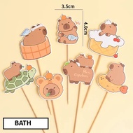 Capybara birthday cake topper set capybara cake stick paper cake skewer cute and unique design