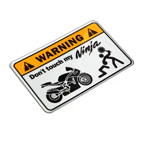 3D Warning Don't Touch My Ninja Motorbike Decals Tank Stickers Case for Kawasaki NINJA Tank Sticker