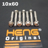 Baut probolt M 10x60 Drat 14 stainless 2kunci/hexagon original Heng thailand