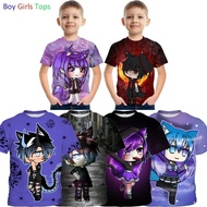 Gacha Life Cartoon Anime Character Children's Short-sleeved T-shirt Printing Summer Daily Comfortabl