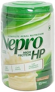 Abbott Nepro HP Powder Vanilla - Carb Steady Nutrition High Energy Feed - Vanilla (400 gms) For Renal Impairment &amp; Dialysis Patients by Nepro HP