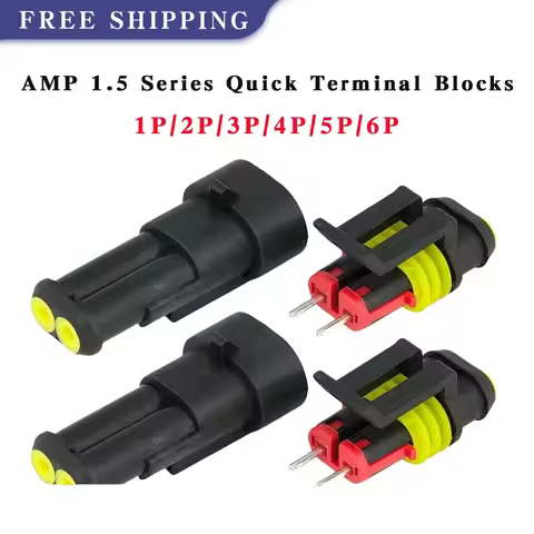 20/50/100Sets AMP 1.5 Series Super Seal Waterproof Automotive Connector Kit DJ7021 1/2/3/4/5/6PIN Ma