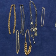 Liquidation of Japanese selection pass 2nd gold metal alloy necklace Streetwear retro hiphop Y2K war