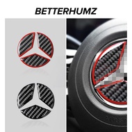 Carbon Fiber For Mercedes W205 W204 W211 W212 W213 W203 W176 CLA W177 A C Class Car Steering Wheel Sticker Interior Accessories