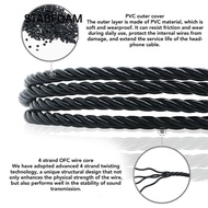 STABFOAM MMCX to Type C Headphone Cable, 120cm / 47.24in Built In Microphone 4-Strand Braided Upgrad