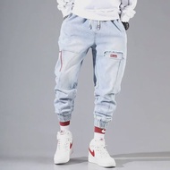 Plus Size 5XL Mens Baggy Harem Jeans Hip Hop Male Trousers Black Blue Cargo Jeans Man Fashion Street