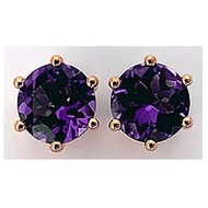 Poh Heng Jewellery 18K Rose Gold Amethyst Earrings