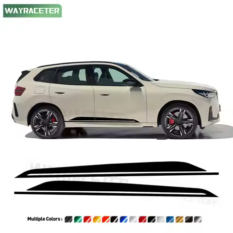 2 Pcs M Performance Decal Carbon Fiber Vinyl Door Side Stripes Sticker For BMW X3 G45 2024 2025 30e 