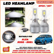 For Perodua Alza C6 Car Headlight Head Lamp LED White Light Bulb 6500k Lampu Besar Kereta Plug &amp; Play 2pcs/set