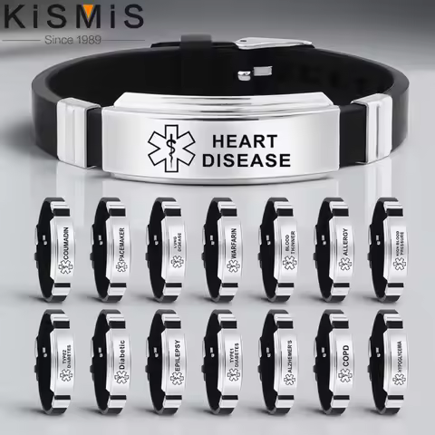 Stainless Steel Medical Alert Bracelet Diabetes Epilepsy Alzheimers Emergency ID Jewelry 15 Styles