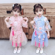 唐装汉服女童夏2026新儿童古装超仙中国传统女孩古风唐装夏日常Chinese Traditional Hanfu Child Clothing Kids Boy Performance Costume