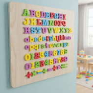 Kids Magnetic ABC and Number Toy Set - 26 Alphabet and 27 Number Refrigerator Magnets for Language L