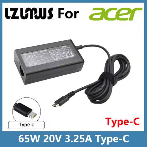 65W 20V 3.25A Type-C USB-C Laptop adapter For Acer Chromebook Spin 11 13 R13 15 311 315 CP311 CP713 