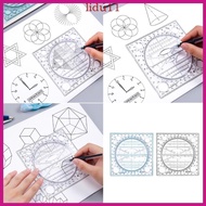 LID Math Measuring Ruler Draft Ruler Geometric Ruler Rotatable Ruler School Supplies for Drawing