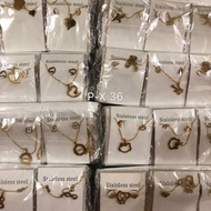 Stainless gold necklace 3 in 1 set jewellery set