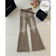 Brown flared jeans with belt QC 5523
