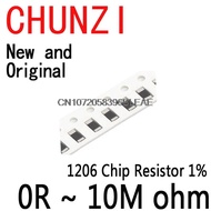 100PCS SMD Resistor 1/4W 0 1 10 100 150 330 ohm 1K 2.2K 10K 100K 0R 1R 10R 100R 150R 220R 330R 1M 10