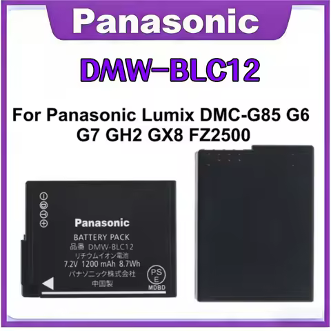 Original Panasonic Battery DMW-BLC12E DMW-BLC12 BLC12 for Panasonic Lumix DMC-G85 G6 G7 GH2 GX8 FZ25
