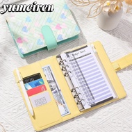 YUMEIREN Note Pad, PU Leather Loose-Leaf Binder Notebook, Creative A6 Portable Savings Book for Cash