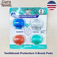 Guru Nanda® Toothbrush Protectors 1 or 4 Brush Pods ฝาครอบแปรงสีฟัน