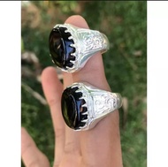 CINCIN BATU - AKIK YAMAN ASLI IKAT ALPAKA