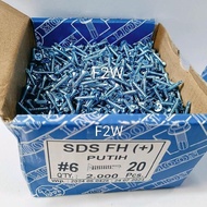 6X20 SDS fh (+) 6X20 MOON LION DRILLING SCREW fh (+) WHITE ROOFING SCREW fh 6X20 6X3/4"