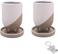 J-kitchens Select No. 3506 Set of 2 Vases Ceramic Flowerpot Empty Grilled Design Pot D White Diamete