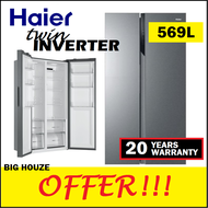 [FREE SHIPPING] Haier 628L HRF-619SI Side by Side Refrigerator 2 Door Fridge Freezer TWIN INVERTER XTRA LARGE Haier Inverter Side By Side Series Refridgerator HSR3918FNPG Fridge peti sejuk